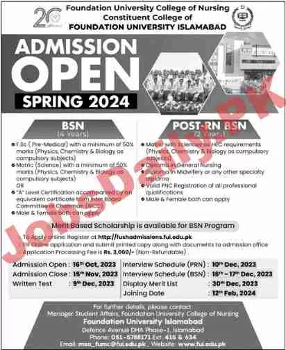 Foundation University Spring 2024 Admissions JobsDaily PK   Foundation University College Admission Jpg.webp