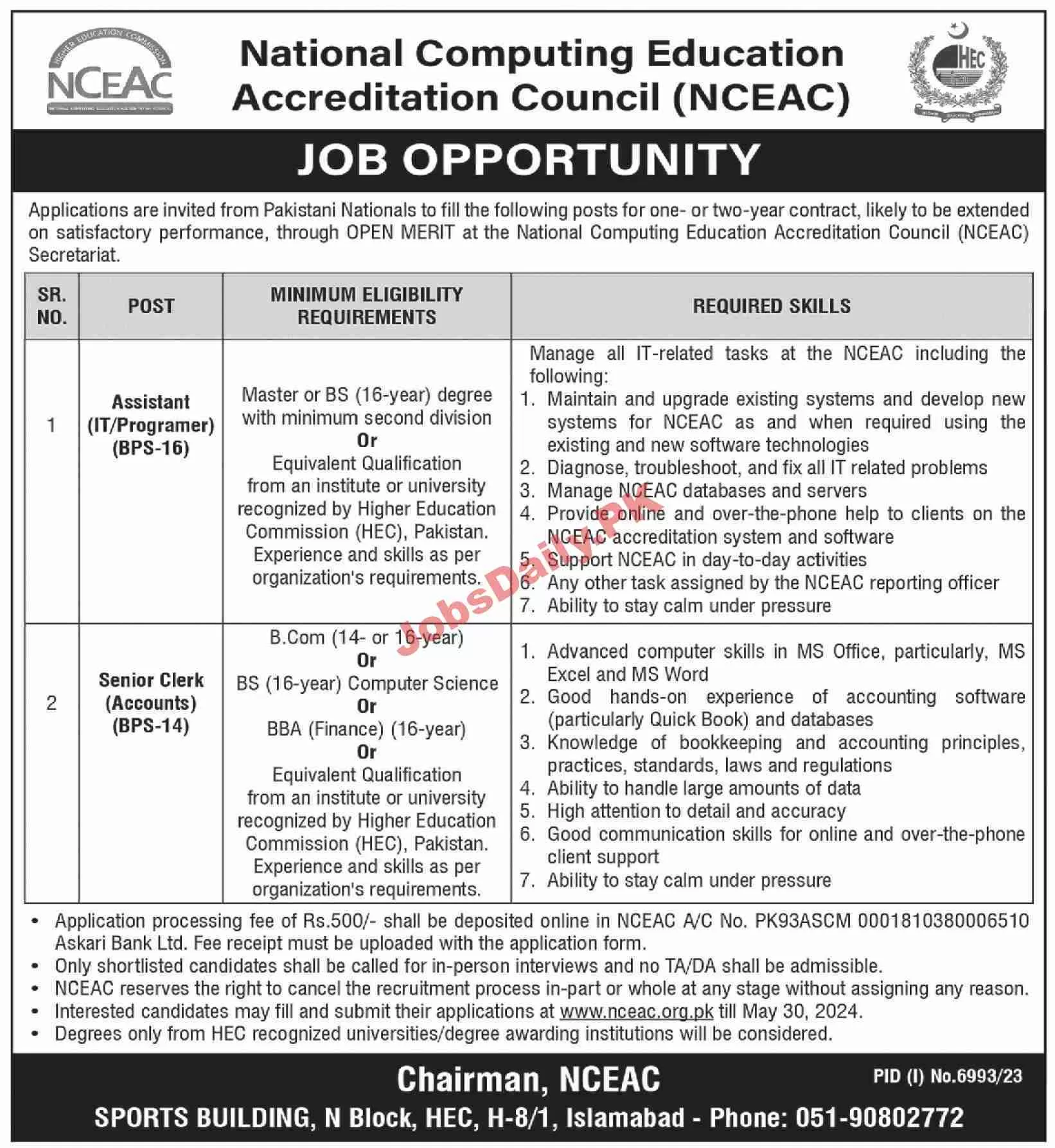 National Computing Education Accreditation Council Jobs 2024 JobsDaily.PK